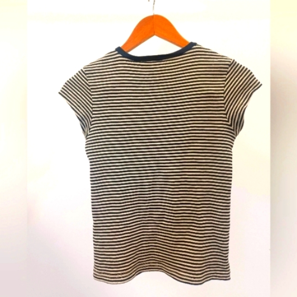 100% cotton Brandy Melville baby tee, black and beige stripes - Picture 2 of 3